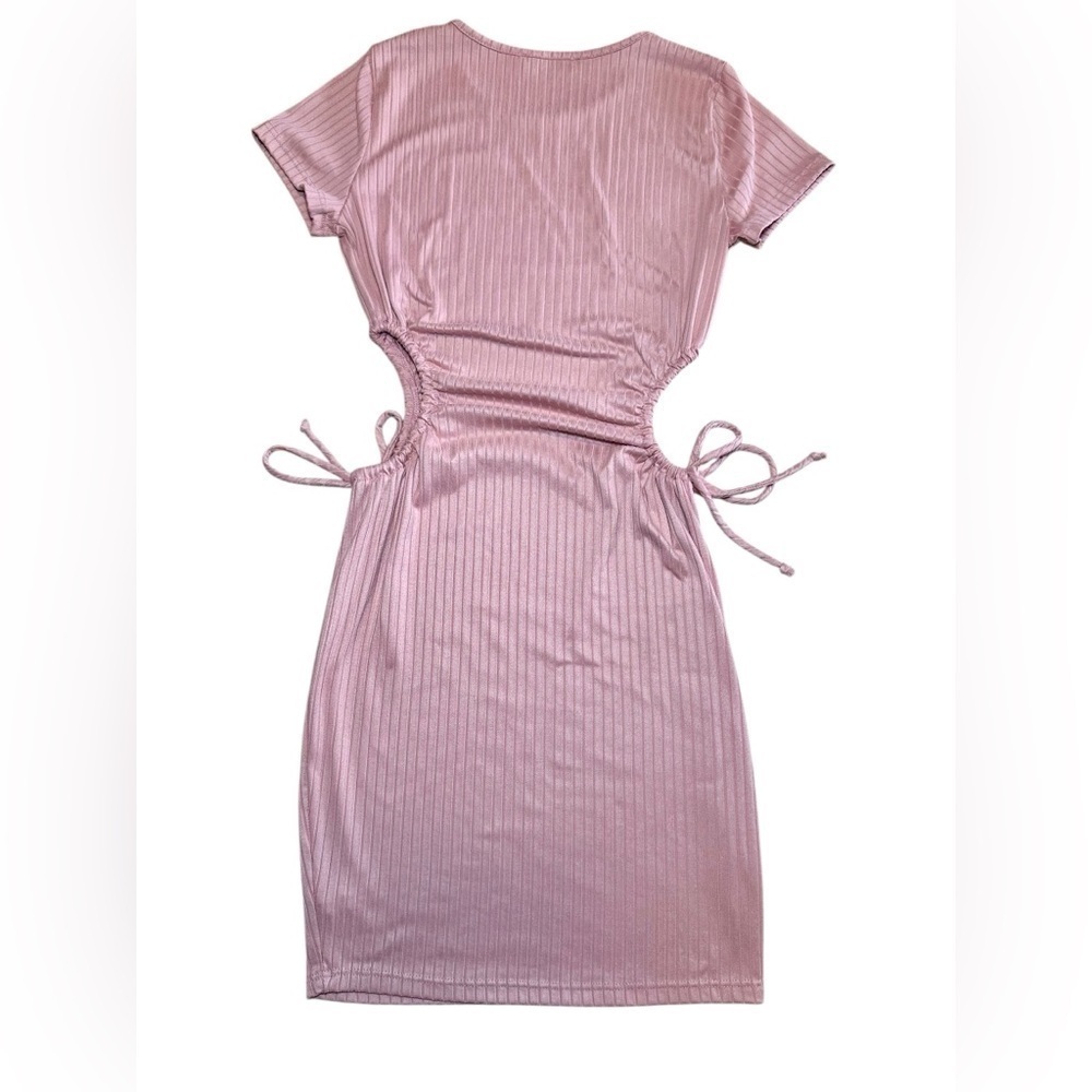 21 Saints Pink Ribbed Cut Out Dress Size Small - Picture 4 of 6